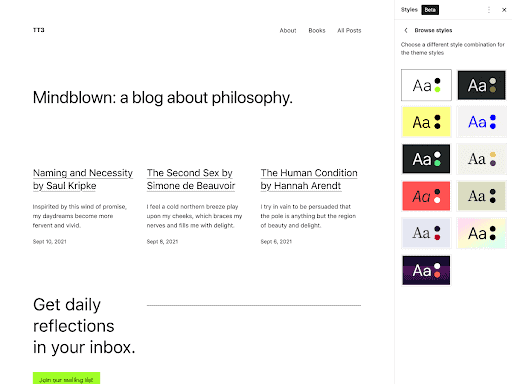 Screenshot tema Twenty Twenty Three