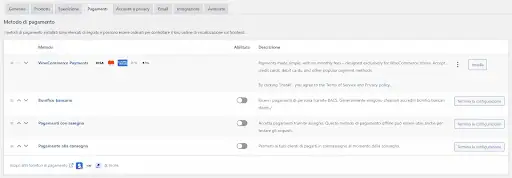 Impostare metodi di pagamento con WooCommerce