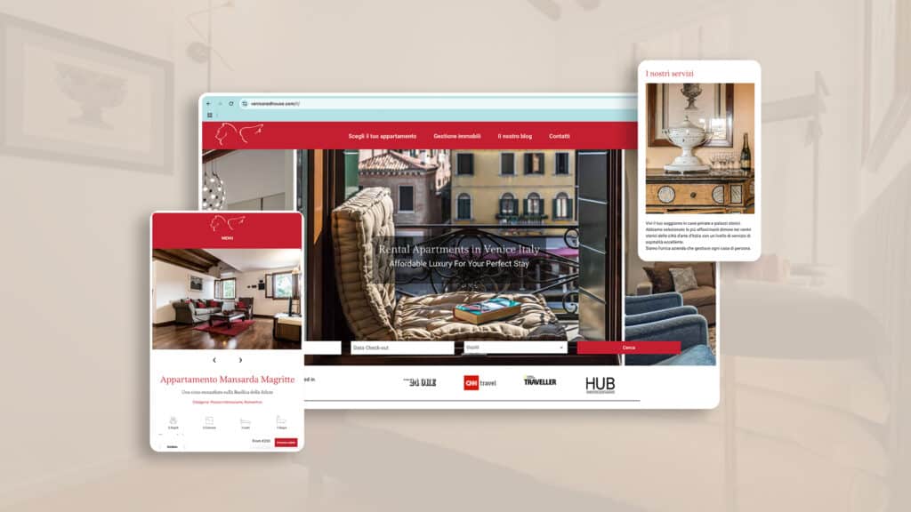 Casa Rossa, appartamenti di lusso a Venezia, con arredi eleganti e vista sulla città.