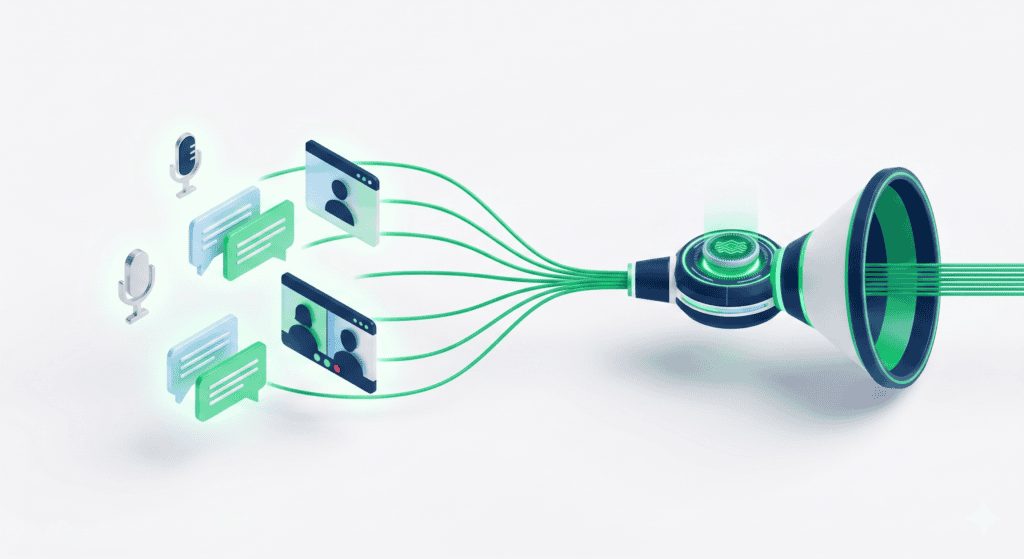 L'Input Layer multimodale di APA: intercettazione in tempo reale dei dati da Telegram, Google Meet e chat aziendali per eliminare la Data Fragmentation alla radice.