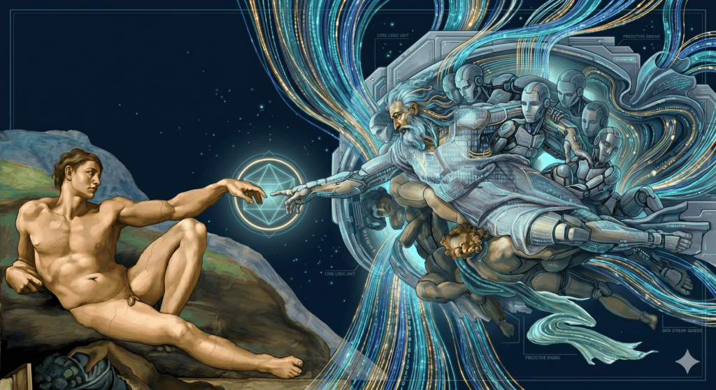 L'antropocentrismo situato di fronte alla Macchina: l'Intelligenza Artificiale non deve superare o sostituire l'uomo, ma collaborare in un ecosistema aperto (Open Source) nel rispetto dei nostri limiti biologici.