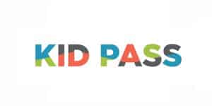 KID PASS logo colorato con lettere vivaci e moderne.