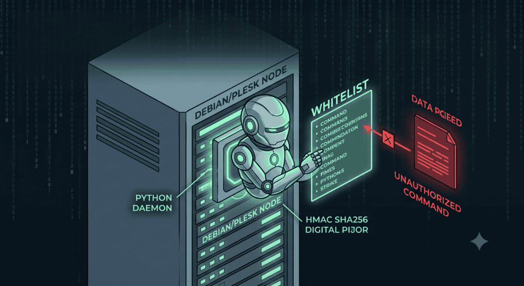 Robot che gestisce un sistema di sicurezza con dati e whitelist.