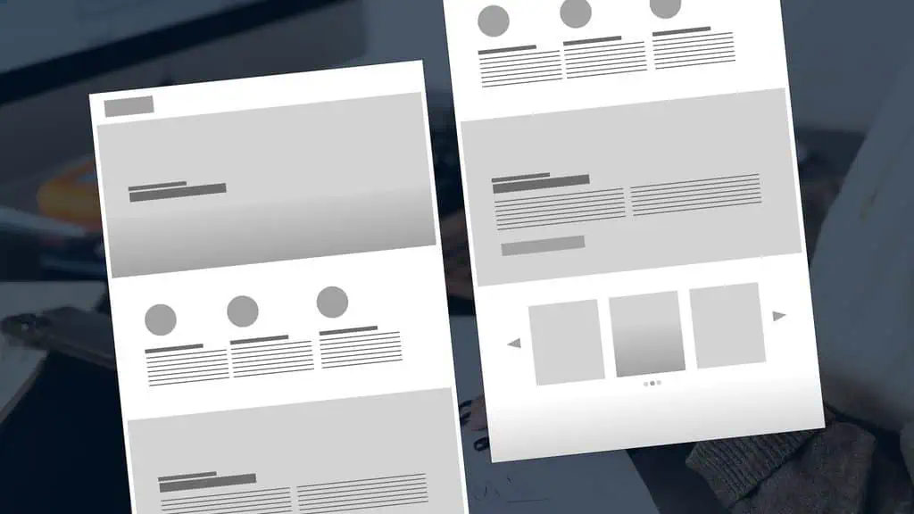 Mockup di pagine web responsive per dispositivi diversi.